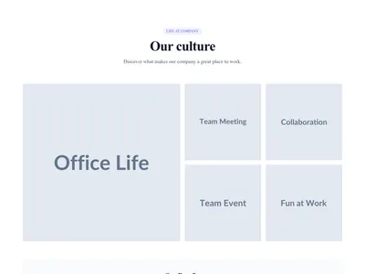 Screenshot of About Company Culture template