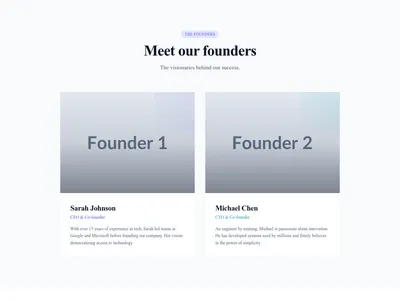 Screenshot of About Company Founders template