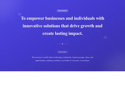 Screenshot of About Company Mission template