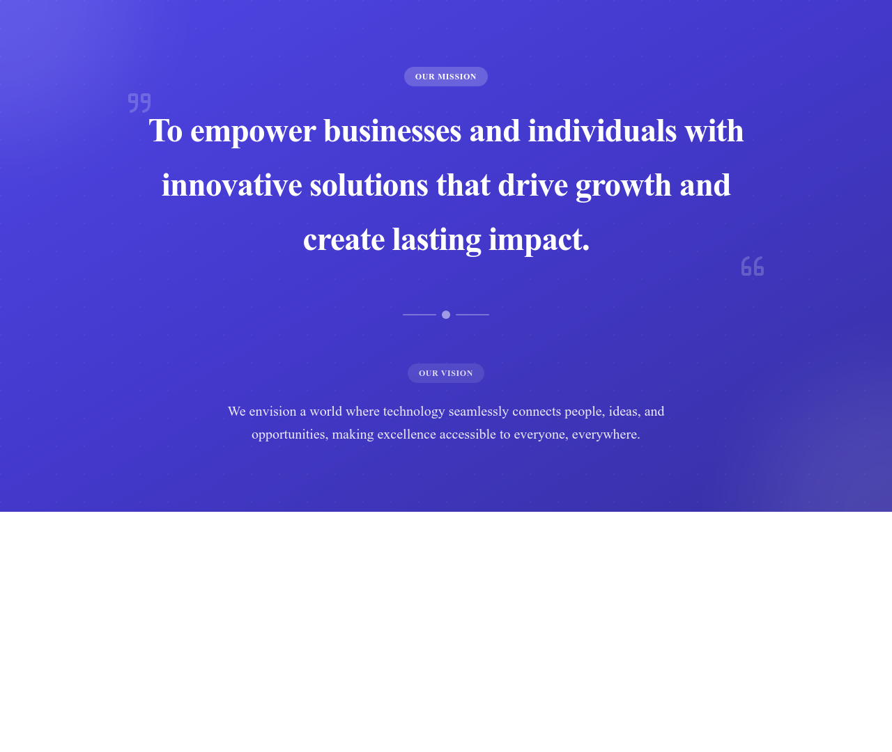 Screenshot of About Company Mission template