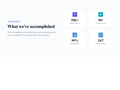Screenshot of About Company Stats template