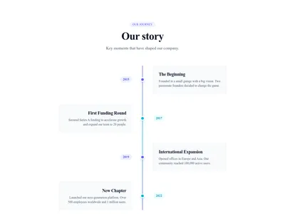 Screenshot of About Company Story template