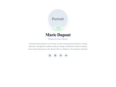 Screenshot of About Personal Bio template