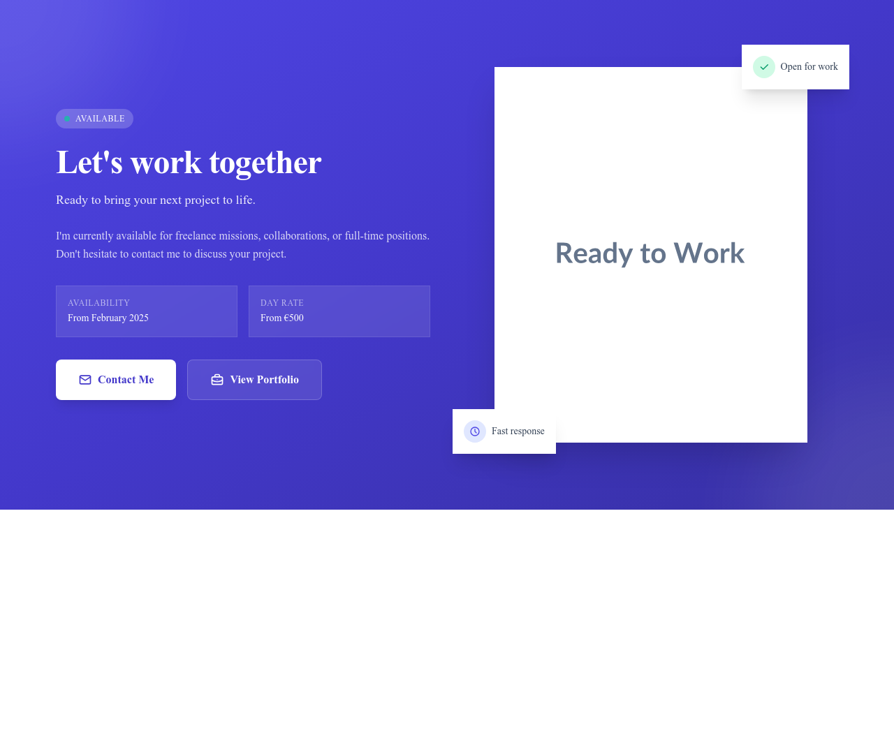 Screenshot of About Personal CTA template