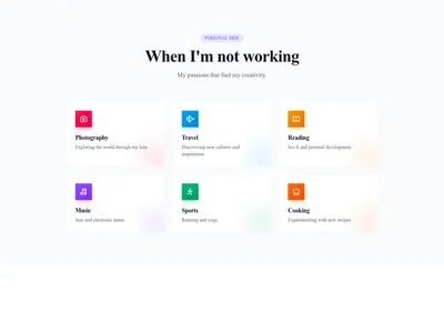 Screenshot of About Personal Interests template