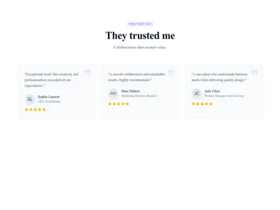 Screenshot of About Personal Testimonials template