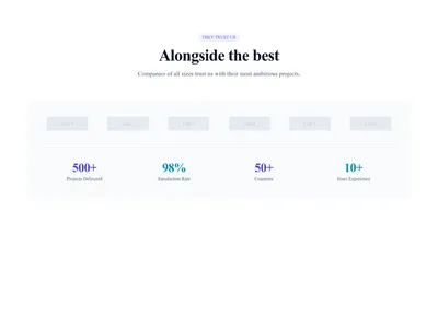 Screenshot of About Section Clients template