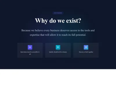 Screenshot of About Section Why template