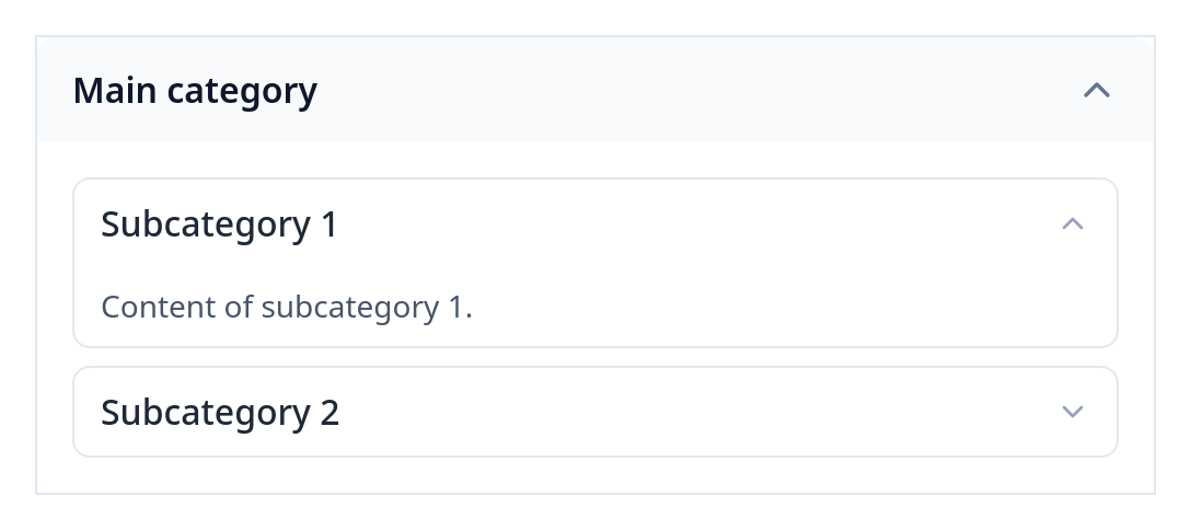 Screenshot of Accordion Nested template