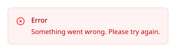 Screenshot of Alert Error template