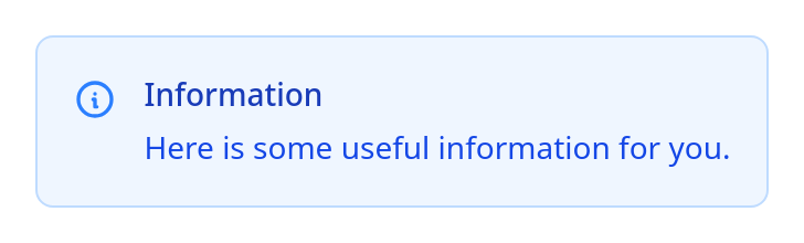 Screenshot of Alert Info template