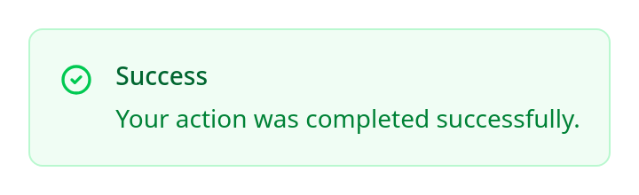 Screenshot of Alert Success template