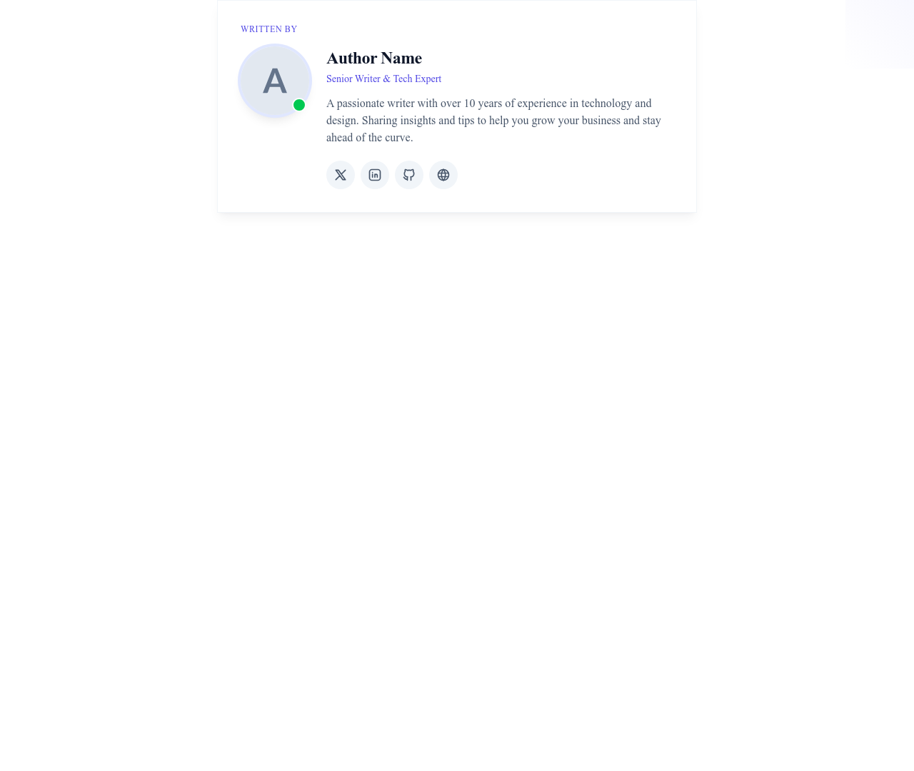 Screenshot of Blog Author Box template