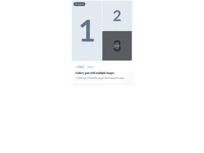 Screenshot of Blog Card Gallery template