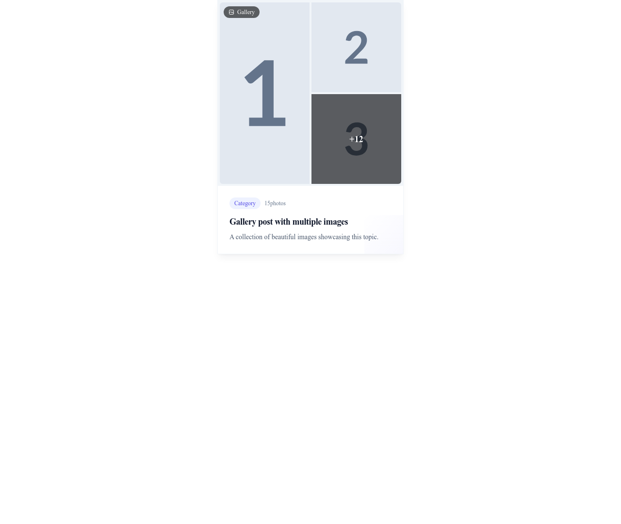 Screenshot of Blog Card Gallery template