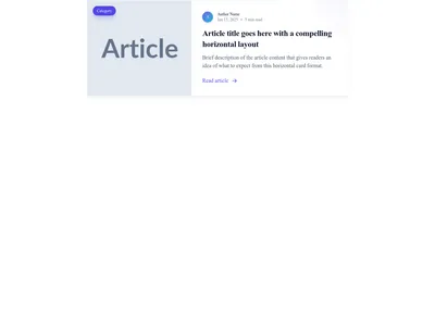 Screenshot of Blog Card Horizontal template