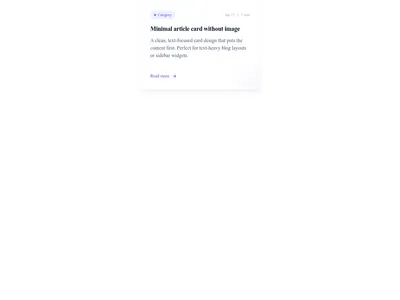 Screenshot of Blog Card Minimal template