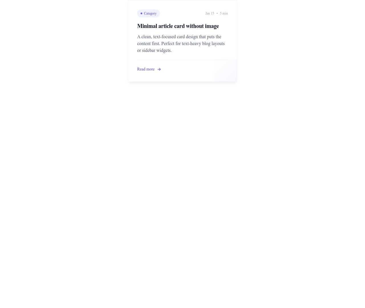 Screenshot of Blog Card Minimal template