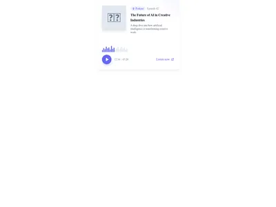 Screenshot of Blog Card Podcast template