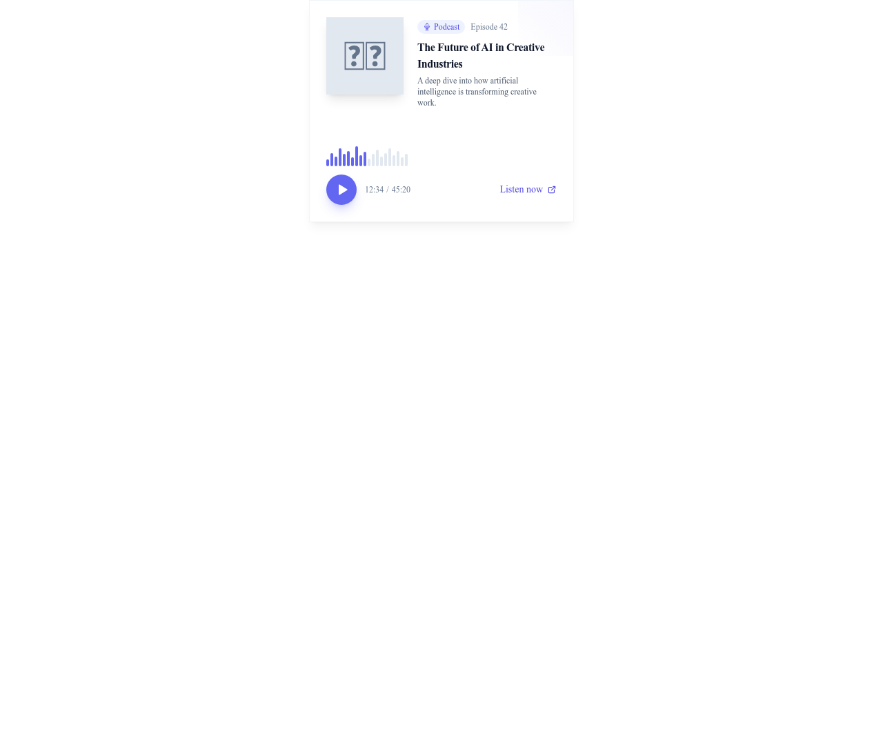 Screenshot of Blog Card Podcast template