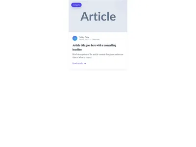 Screenshot of Blog Card Standard template