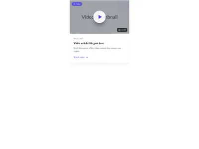 Screenshot of Blog Card Video template