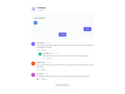 Screenshot of Blog Comments template