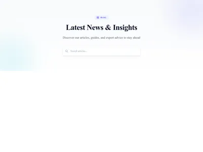 Screenshot of Blog Hero with Search template