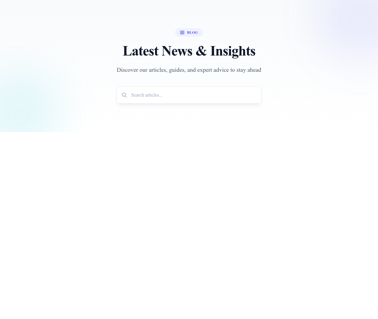 Screenshot of Blog Hero with Search template