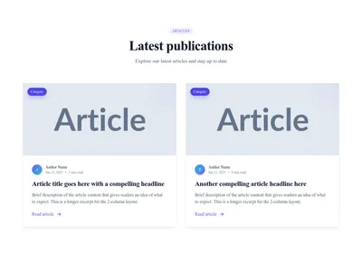 Screenshot of Blog List Cards 2 Columns template