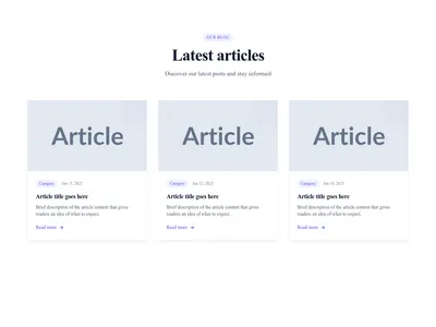 Screenshot of Blog List Cards 3 Columns template