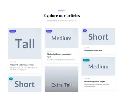 Screenshot of Blog List Masonry template