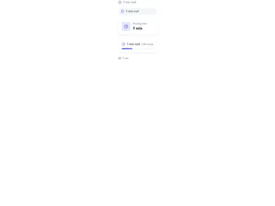 Screenshot of Blog Reading Time template