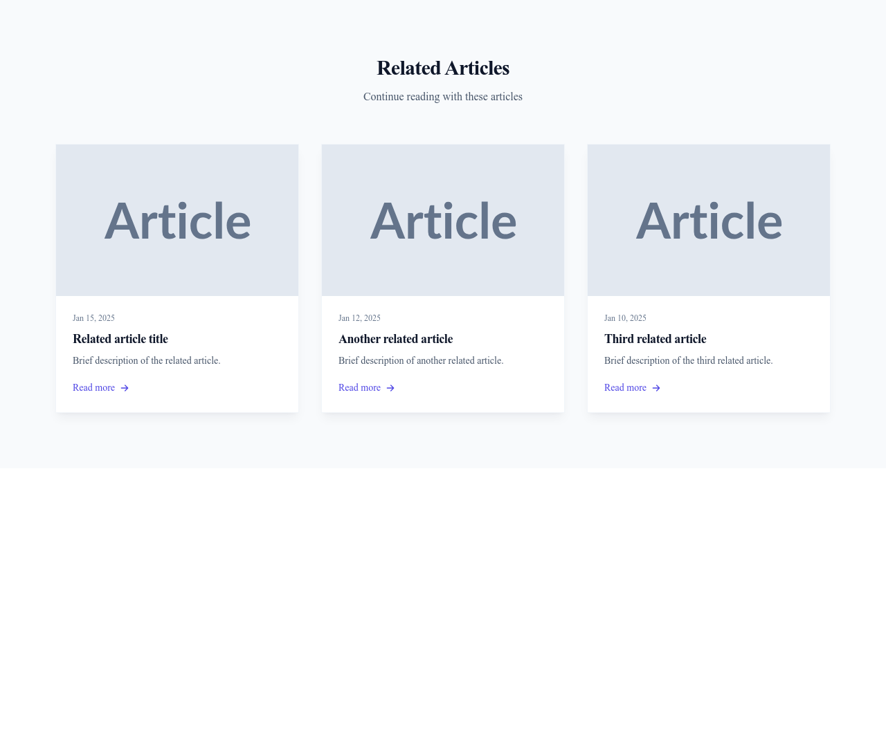 Screenshot of Blog Related Articles template