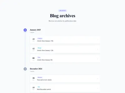 Screenshot of Blog Section Archive template