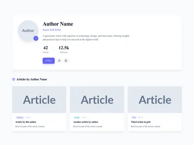 Screenshot of Blog Section Author template