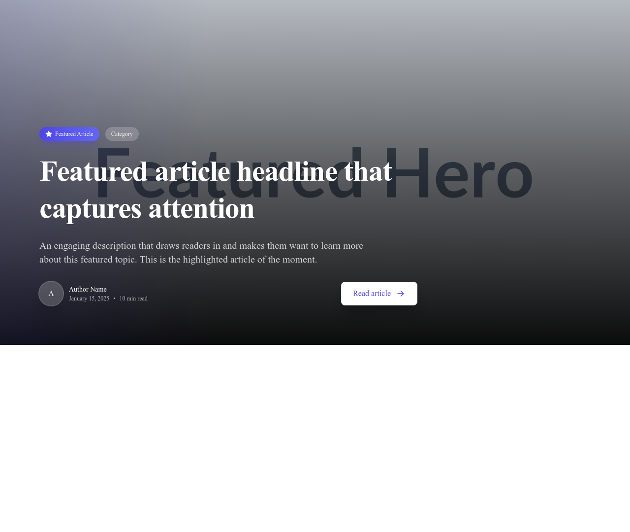 Screenshot of Blog Section Featured template