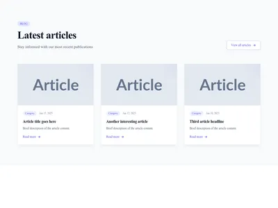 Screenshot of Blog Section Latest template