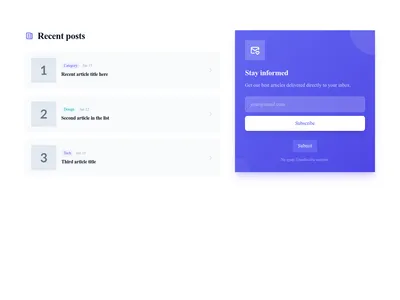Screenshot of Blog Section Newsletter template