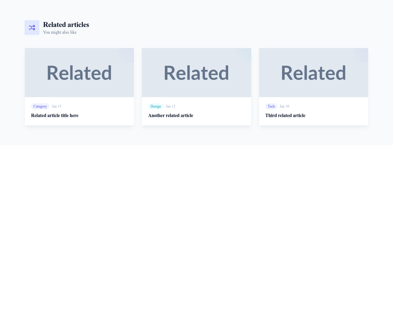 Screenshot of Blog Section Related template