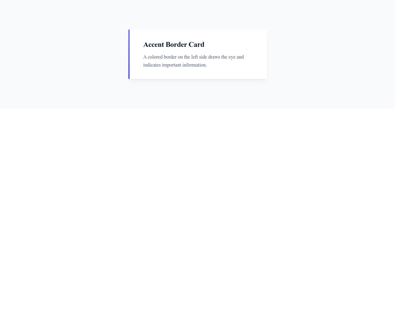 Screenshot of Card Accent Border template