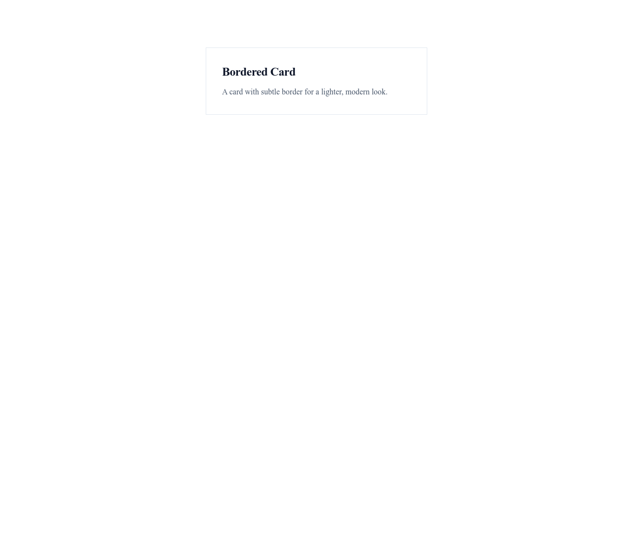Screenshot of Card Bordered template