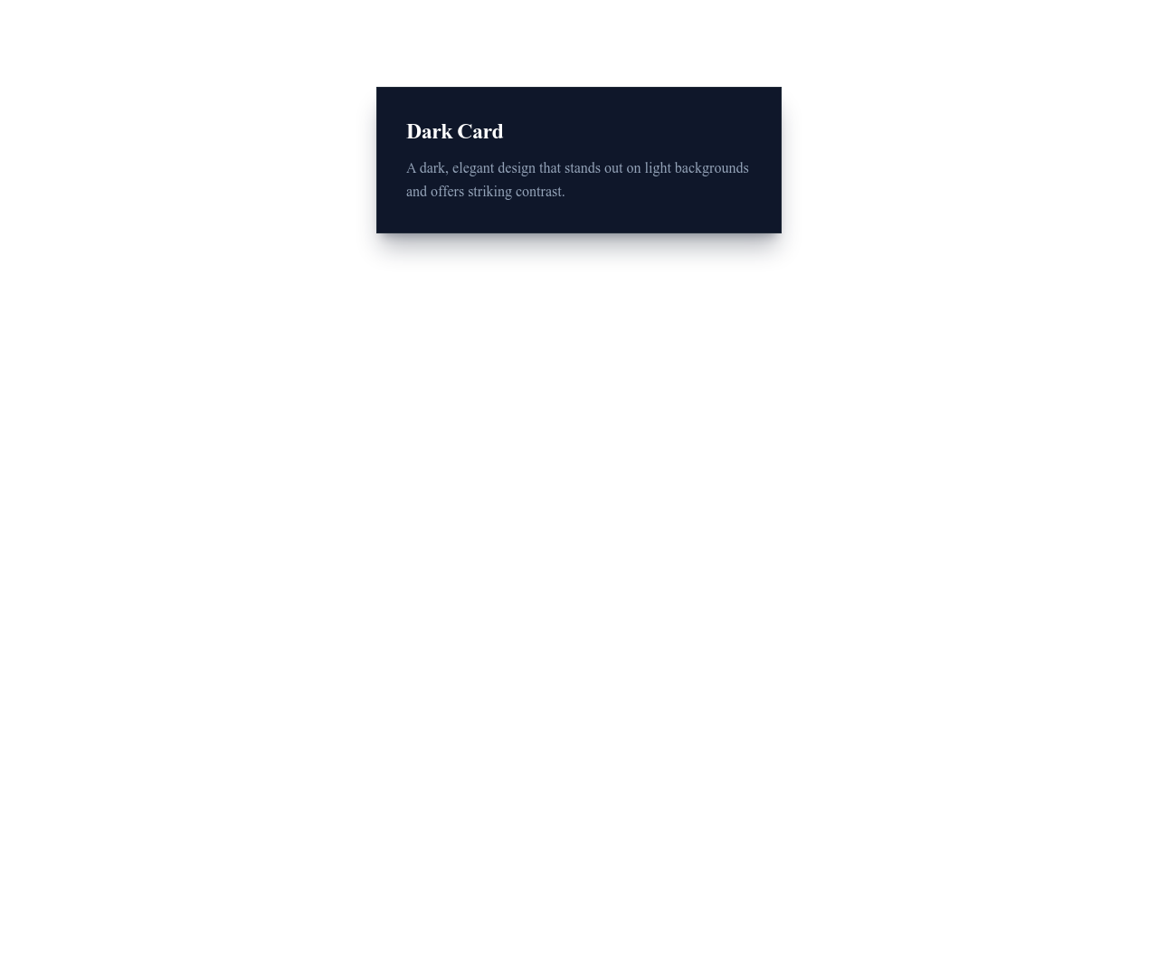 Screenshot of Card Dark template