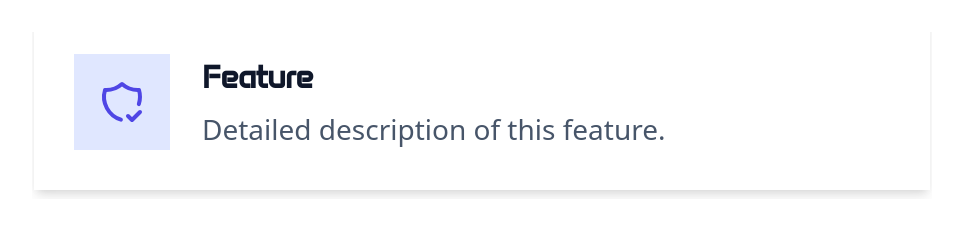 Screenshot of Card Feature Icon Left template