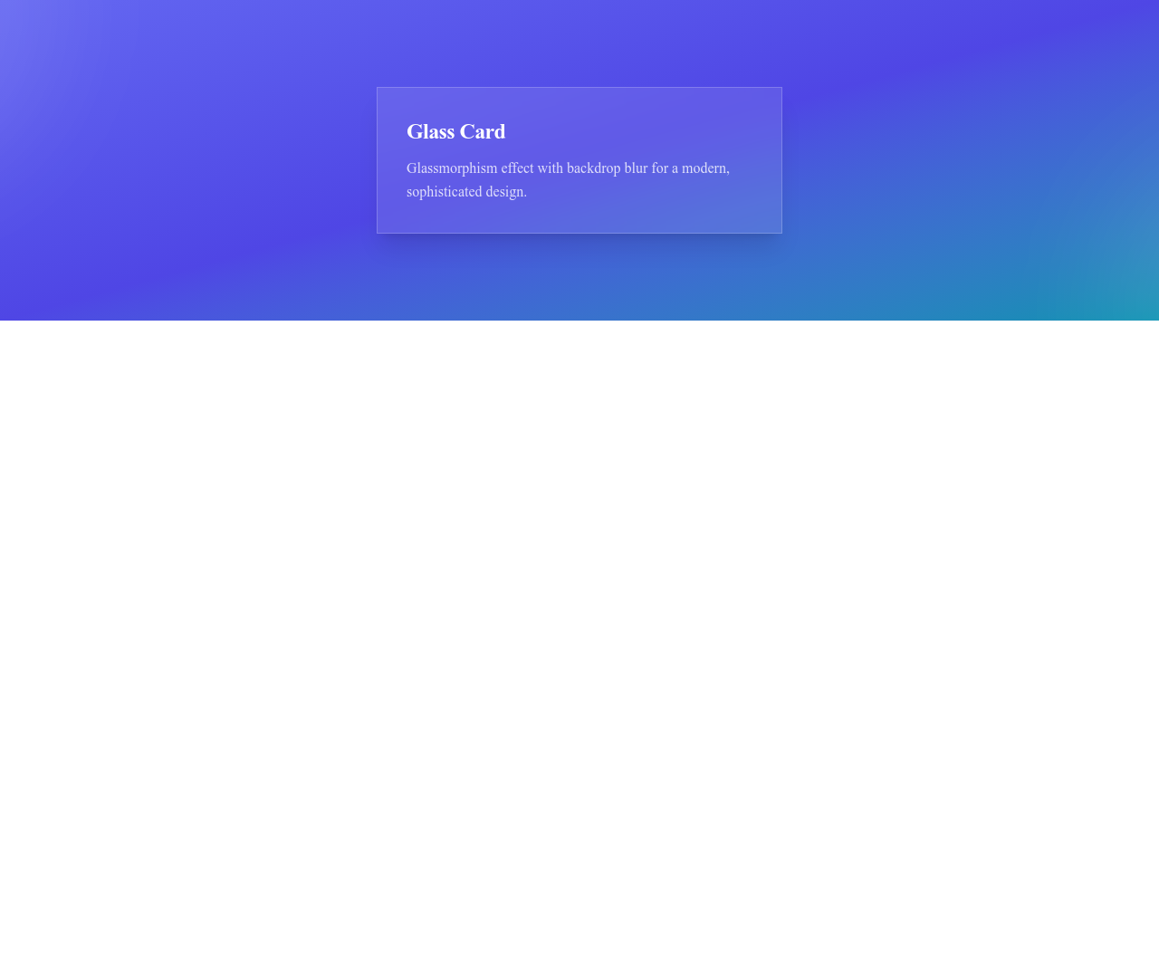 Screenshot of Card Glass template
