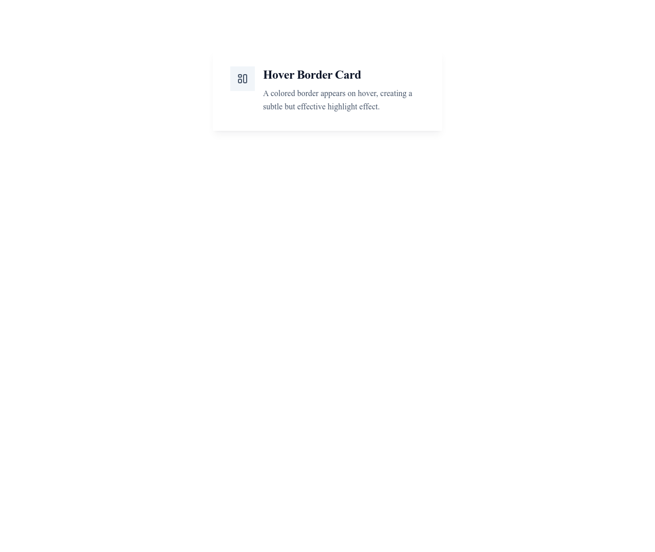 Screenshot of Card Hover Border template