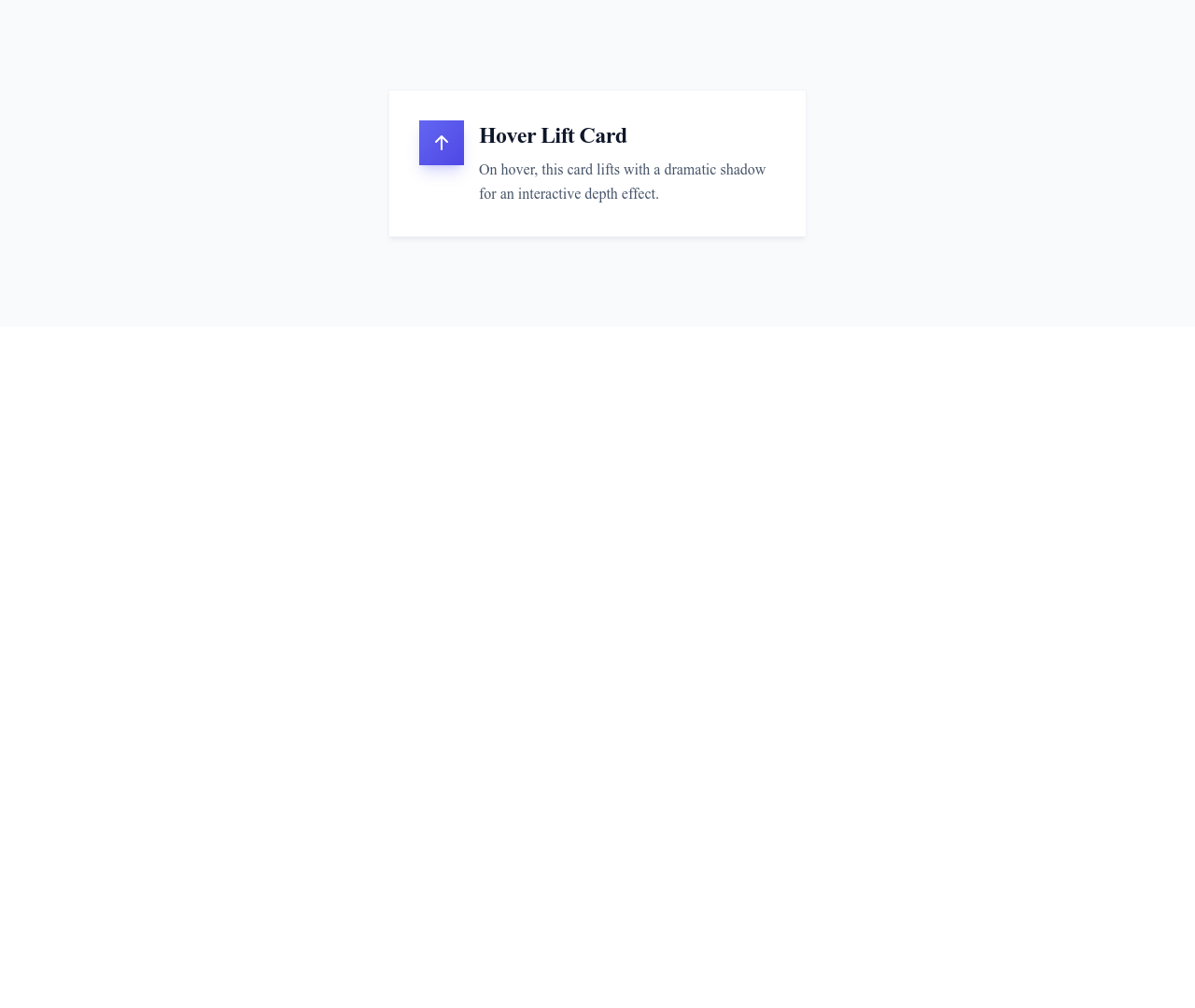 Screenshot of Card Hover Lift template