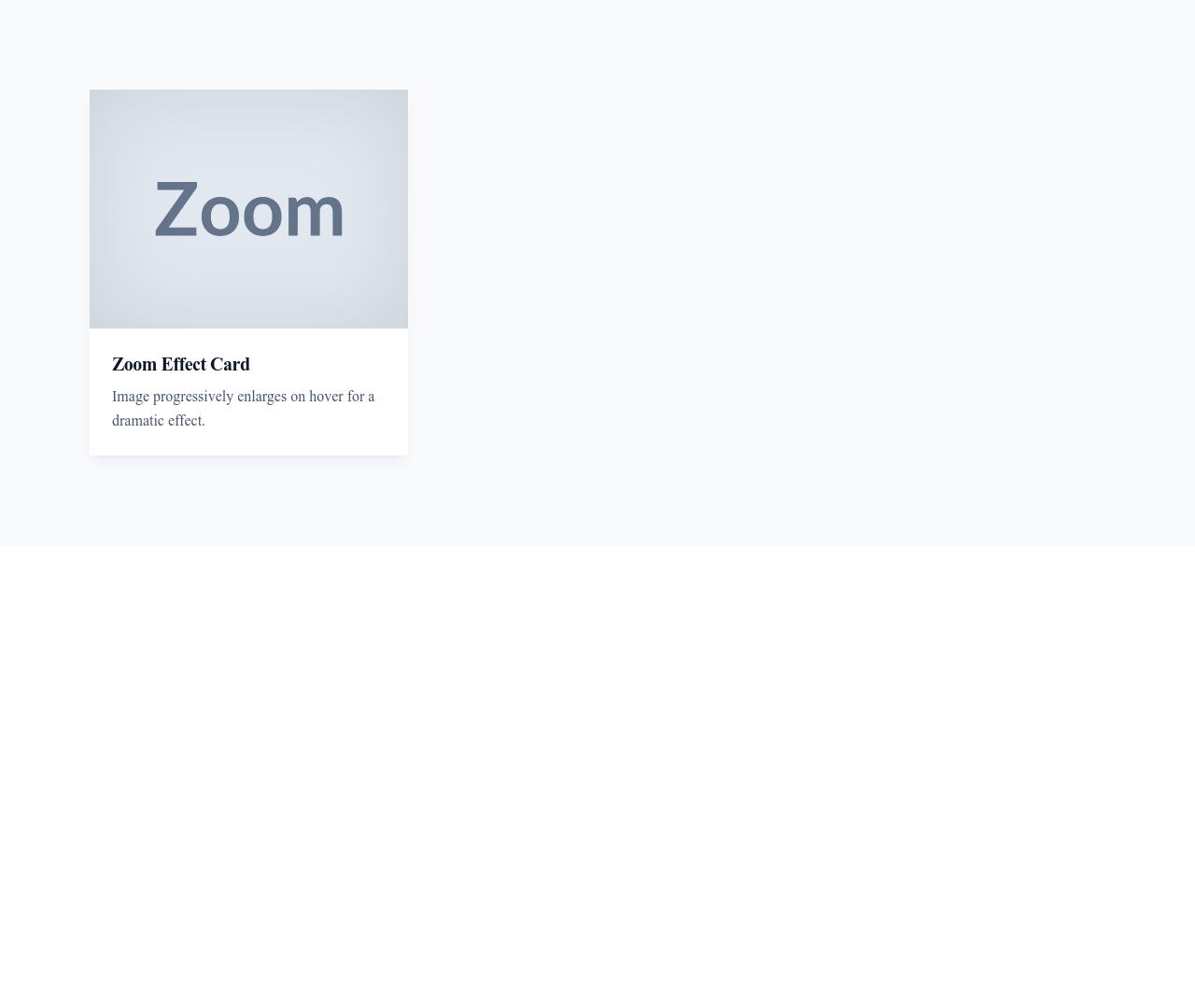 Screenshot of Card Image Zoom Hover template