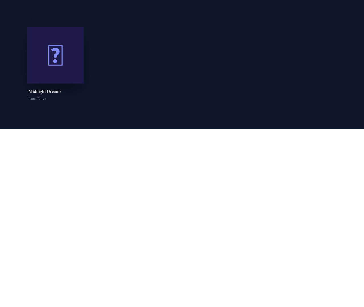 Screenshot of Card Music template