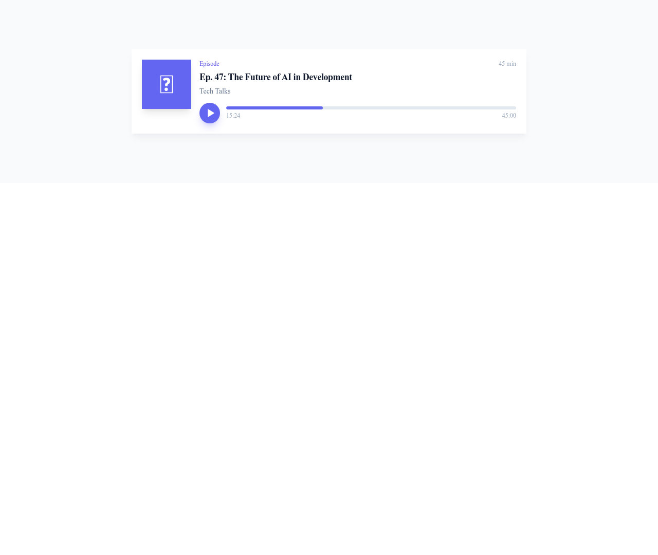 Screenshot of Card Podcast template